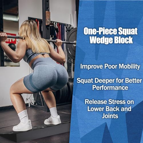Squat Wedge Block One Piece: Heel Elevated Board for Lower Body Workout - size: 1Pc: Large