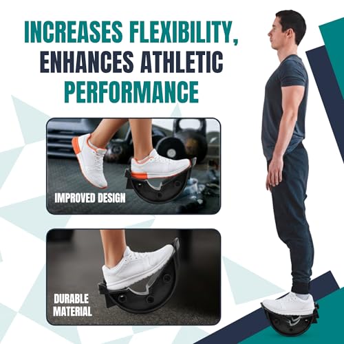 Foot & Calf Stretcher – Premium Stretcher for Plantar Fasciitis, Achilles Tendonitis Relief – Foot Rocker with Durable, Slip-Resistant Design - Stretch Guide for Effective Leg Flexibility - color: Black