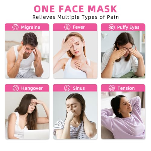 Migraine Relief Cap, Soothing Headache Ice Face Mask Products - color: Black