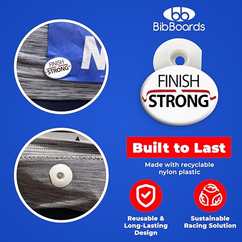 BibBoards bibSNAPS Race Bib Clips, Finish Strong, 4 Pack - color: Finish Strong