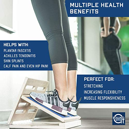 Rolling With It Wooden Slant Board for Calf Stretching, Squats