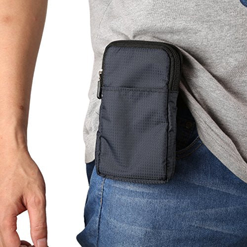 Small Belt Waist Bag for Men Phone, Cell Phone Crossbody Purse Men, 6.0" Nylon Mens Travel Bag Cellphone Crossbody Purse Belt Clip Holster Cellphone Shoulder Messenger Pouch Carrying Case with Loop - color: Dark Blue 6.0 Inch (9*16.5*3.0CM)
