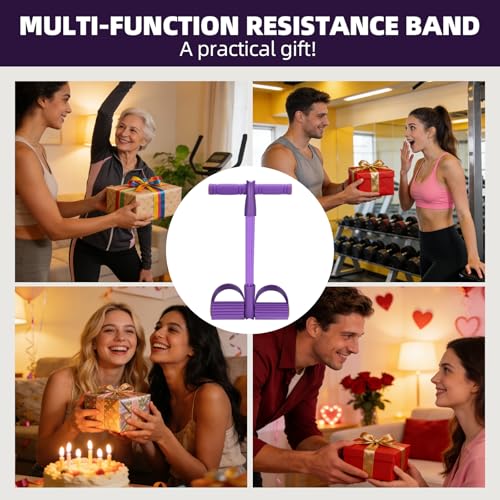Resistance Band with Foot Pedal, Elastic Pull Rope for Sitting Row, Yoga, Stretching, Waist Training - color: Blue