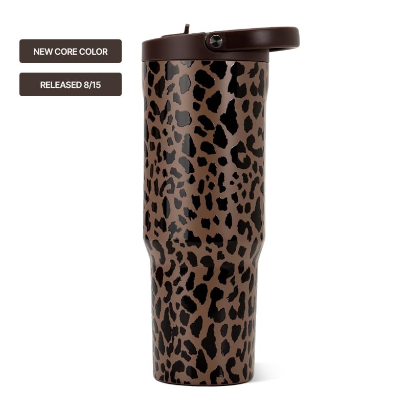 HydroJug Sport 40 oz Insulated Stainless Steel Water Bottle, Brown Leopard - color: Brown Leopard, size: 40 Ounces
