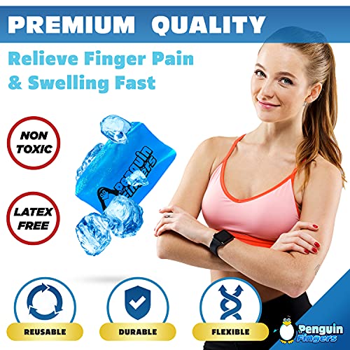 Finger Ice Pack, Finger and Toe Cold Gel Reusable Cryotherapy Compression Sleeve for Injuries, Arthritis, Tendonitis, Gout, or Sprains, No-Toxins and Latex Free.
