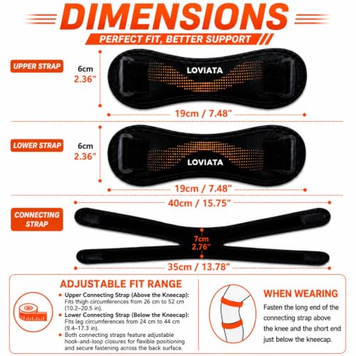 1 Pack Orange Dual Patella Knee Strap, Knee Pain Relief Support - color: Orange