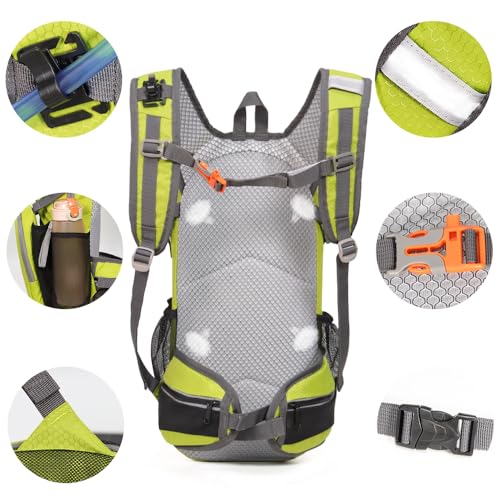 Hiking Daypack 15L Lightweight Waterproof Backpack - color: Lime