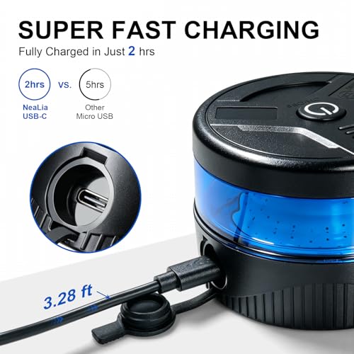 NeaLia Magnetic Wireless Beacon Light, USB-C Strobe Light, Blue - color: Blue