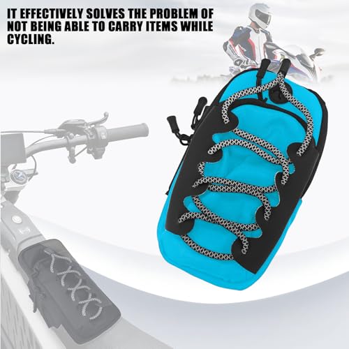 Electric Dirt Bike Phone Storage Bag Motorcycle Waterproof Pouch for Surron Light Bee Ultra Bee Tuttio Soleil 01 Yozma IN10 Ebike Racing Front Battery Frame（Blue） - color: Blue