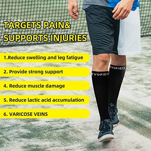 20-30mmHg 1 Pair Calf Compression Sleeve Men and Women Wide Brace for Leg Support Shin Splint Pain Relief - color: Black