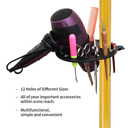 ZQIAN BEAUTY Heavy-duty Wig Stand Tripod, 55 Inch Metal Mannequin Head Stand Tripod For Hairdressing Training Head, Adjustable Wig Head Stand with Tool Tray (Golden, Mannequin Head Not Included) - color: Golden, size: 55 Inch