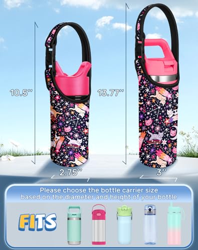 Miss Adola Kids Water Bottle Carrier, 14-20 Oz, Star Cats - color: Star Cats, size: Fits for 14-20 oz