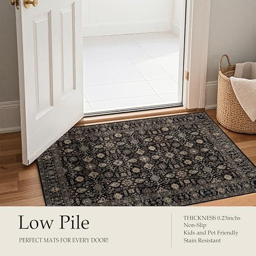 Ruaruarug Hallway Washable Runner Rug 2×6, Ultra Soft, Black Gold - color: Black Gold, size: 2' x 6' (Rectangular)