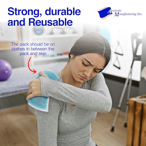 Flexible Reusable Gel Packs for Neck, Wrist, Arm, Back and Shoulder Pain Relief - Versatile Hot or Cold Gel Packs for Injuries, Sore Muscles or Toothache Pain Relief, Blue, 10" x 15", 2 Pack - size: 10"x15"-2 Pack