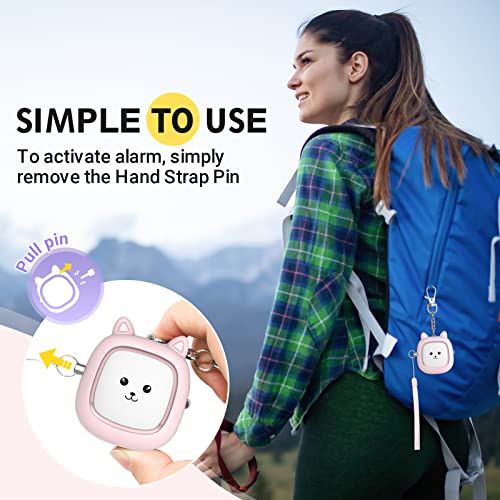 Safe Sound Personal Alarm, 130 dB Loud Siren Song Emergency Security Alarm Keychain with LED Light, Personal Sound Safety Siren for Women, Men, Children, Elderly(Pink) - color: Pink