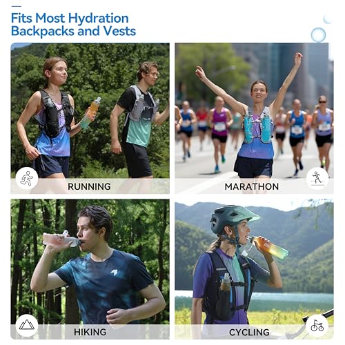 MARCHWAY Soft Flask Collapsible Water Bottle with Wide Mouth, 300ml/500ml - color: Orange Green, size: 500 ml/17 oz