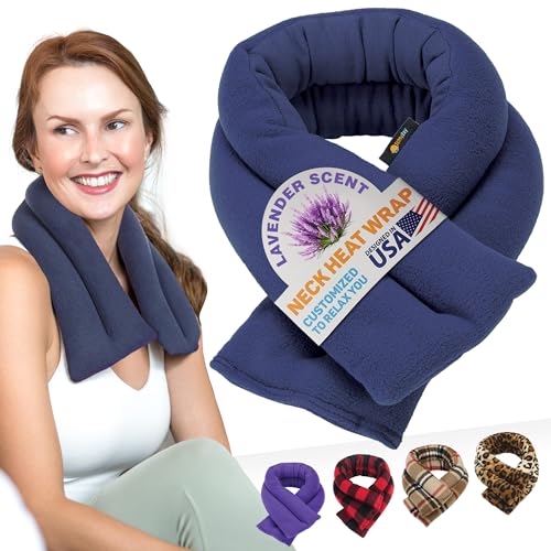 SunnyBay Lavender Heating Pad, Neck and Shoulder Wrap, 26x5 inch - color: Navy Blue