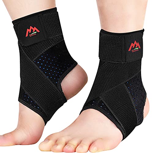2Pack Adjustable Support Ankle Braces for Men Women Sports - size: Large