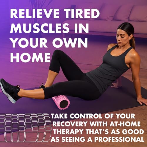 321 STRONG Patented 3-Zone Massage Roller, Medium Density for Exercise - color: Bubble Gum