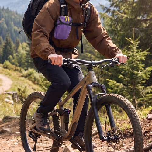 Backpack Strap Attachment Bag, Portable Phone Pocket & Water Bottle Holder Pouch for Outdoor Hiking, Travel, Cycling (Purple) - color: Purple