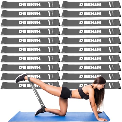DEEKIN 20 Pcs Resistance Bands Bulk Exercise Bands - color: Dark Gray, size: 40-50LBS