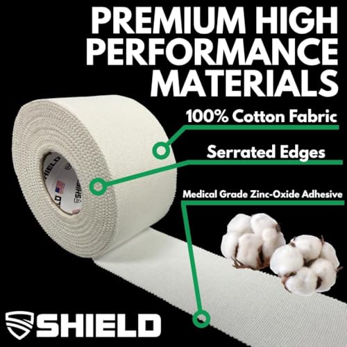SHIELD Athletic Tape | USA's 250th Anniversary 8 Pack, 1.5 Inch by 10 Yards, Professional Trainer Rigid Wrap for Athletes - Made in the USA - Strong Hold, No Residue, Easy Tear Athletic Tape (Red - color: Red White & Blue