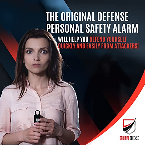 Original Defense® Siren Self-Defense Alarm - 130 dB Keychain Alarm with LED Strobe Light for Women, Children, and Elderly - Police Recommended - (Black, 1 Count) - color: Black