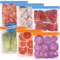 Lerine 6 Pack Reusable Gallon Freezer Bags Dishwasher Safe, BPA Free - color: Multicolor, size: Gallon Bags