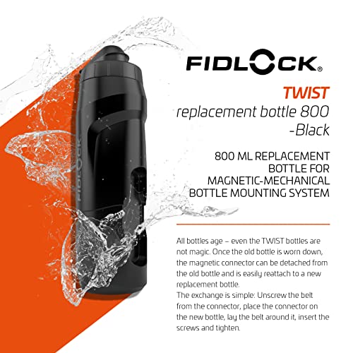 FIDLOCK Twist Replacement Bottle 800ml/27oz, Bottle Only, Black - color: Black, style: 800ml/27oz