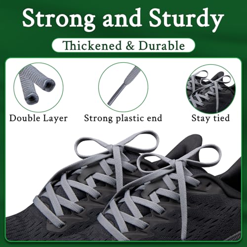 Endoto Shoe Laces for Hoka Replacement Shoelaces Strings - color: Grey, size: 50 Inch (127 cm)