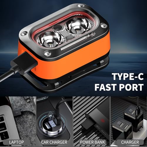 Hands-Free Smart Headlamp with Wave Sensor, Running Lights, 5 Modes, IPX4 Waterproof, Rechargeable LED Headlight for Fishing, Camping, Hiking