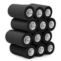 OK TAPE Self Adherent Cohesive Bandages Wrap 12Packs 3" x 5 Yards - color: Black, size: 3 In x 5 Yards