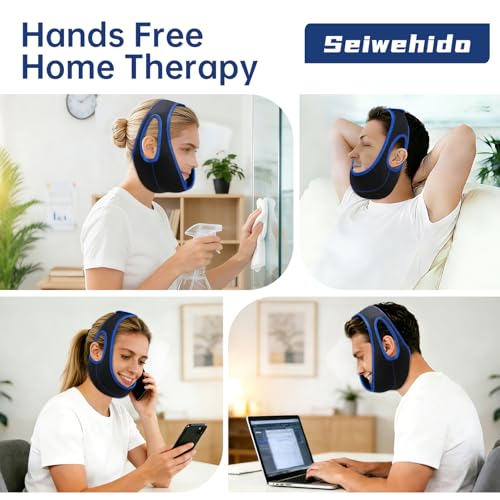 Wisdom Teeth Ice Pack Head Wrap Jaw Face Ice Pack with 4 Gel Packs - color: Black&blue #2