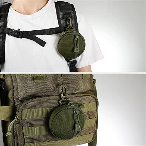 FRTKK 2 Pack Tactical Compact EDC Pouches Military Molle Utility Pouch Accessories Organizer Pouch Coin Purse Keychain Pocket Credit Card Holder Waist Pack - color: Army green