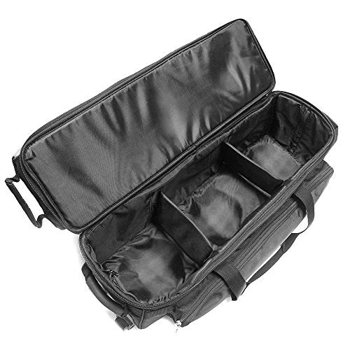 Pyramid Path Triple Tote Roller Plus Bowling Bag with Detachable Shoe Bag (Fits US Mens Size 15), Accessory and Side Pocket, Lightweight Travel Design - color: Black/Silver