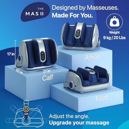 MIKO Shiatsu Foot, Leg and Calf Massager with Heat - color: Silver-blue