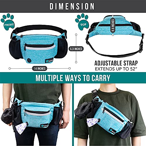 PetAmi Dog Fanny Pack, Treat Pouch for Dog Walking Training, Turquoise Blue - color: Sea Blue