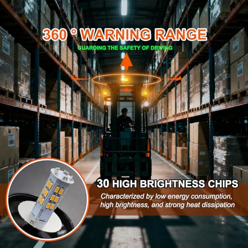 2PCS Amber Emergency Strobe Lights, Universal Flashing Warning Lights