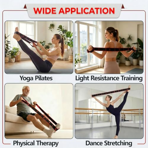 Resistance Bands for Legs: Numbered Stretch Bands for Exercise Yoga - color: Black