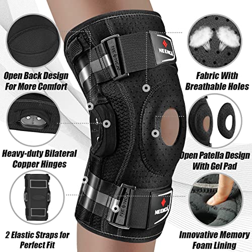 NEENCA Professional Knee Brace, Hinged Knee Support for Women & Men Relief - size: Large