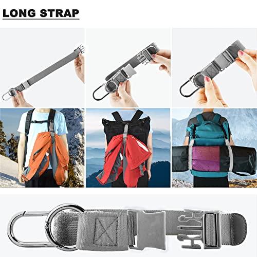 ZINZ Elastic Jacket Gripper Travel Strap with D-Ring Hooks and Buckle - color: Gray