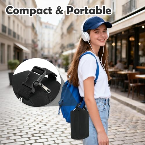 Fammart Freezable Snack Bag with Removable Ice Packs, Small Insulated Lunch Bag Mini Cooler, Leakproof Reusable Snack Lunch Box with Buckle Handle for Work, Travel, Office - Black - color: with Ice Packs - Black