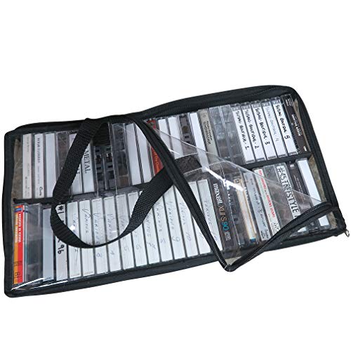 Evelots Cassette Tape Storage Bag, Holds 200 Tapes with Handles - size: 4-Pack (Holds 200), style: Cassette Tape Bag