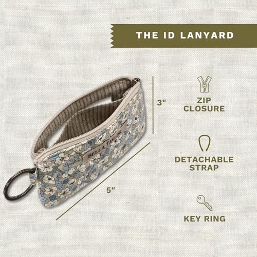 Bella Taylor ID Lanyard, Quilted ID Holder, Khaki Floral - color: Khaki Floral