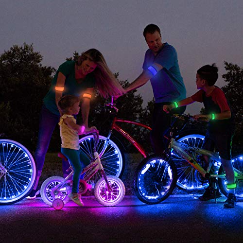 LOBKIN Safety Bracelets, LED Slap Armband Kids Walking at Night Safe LED Wrist Light Reflective Belt, Magic Band Running Lights - color: Red Yellow Green