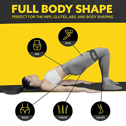 Fabric Resistance Bands for Working Out, 5-Band Set for Legs and Glutes - color: Grey