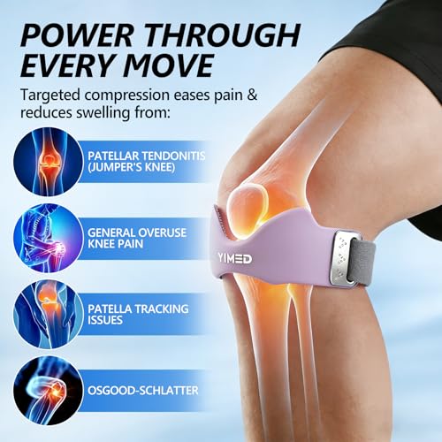 Patellar Tendon Support Strap, Silicone Knee Band for Pain Relief, Purple - color: Purple 1 Pack