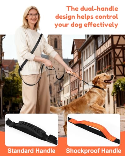 XiaZ Hands Free Dog Leash,Versatile Crossbody Dog Leash with Waist Support Strap,5.9-7.9 FT Waist Belt with Double Handles for Small Medium and Large Dogs Walking, Running and Jogging, Black - color: Black
