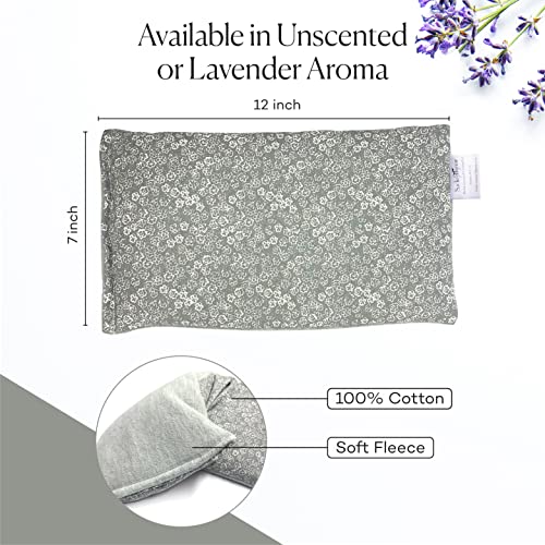 SacksyThyme Microwave Heating Pad for Back, Neck, Menstrual Cramps, Shoulders, Leg Pain Relief - Hot Moist Microwavable Therapy Pack - Flaxseed Hot & Cold Pad Made in USA (Size: 12 x 7) Lavender - size: 12" x 7"