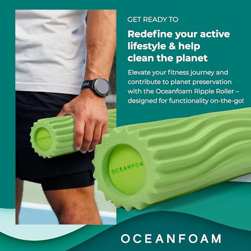 Oceanfoam Ripple Roller Small Foam Roller for Physical Therapy, Algae Green - color: Algae Green